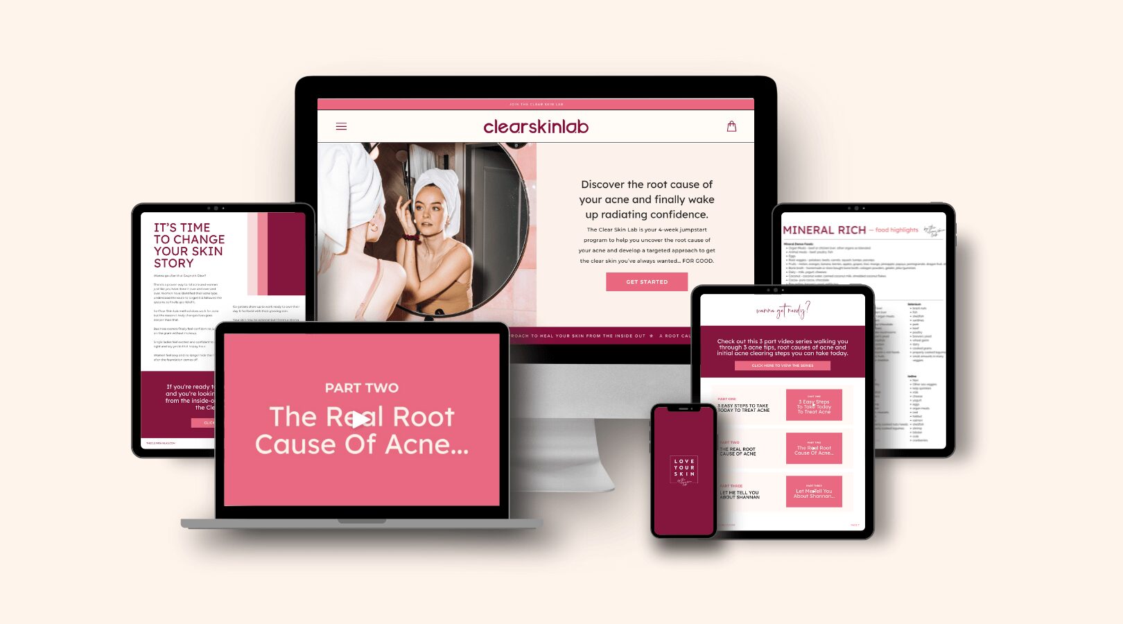 the clear skin lab branding clinician website