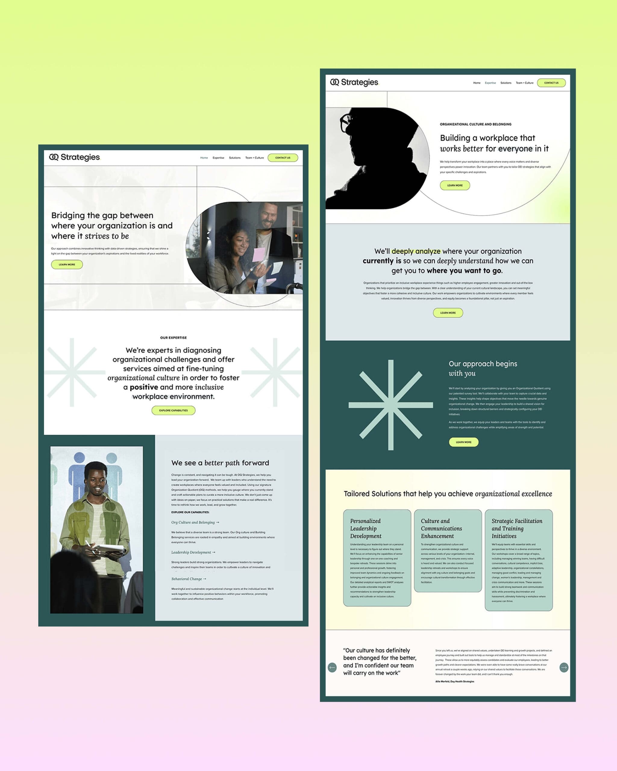 neon colorful web design for consulting firm scaled